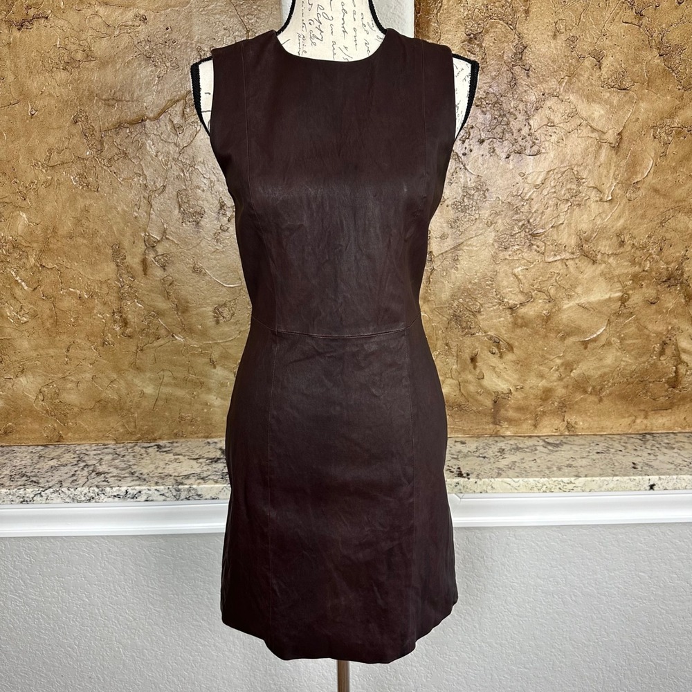 Grey‎ Jason Wu Sleeveless Faux Leather Dress Sz 4 Concord Mini Party Cocktail